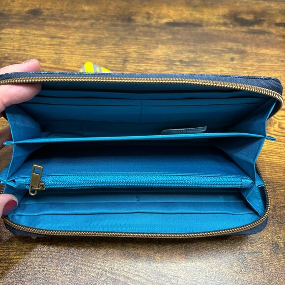 Travelon Safe ID Wallet RFID Blocking Blue Floral Accordion Credit Card Holder - Picture 5 of 12